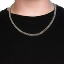 14K White Gold Miami Cuban Semi Solid Chain (7.00 mm)