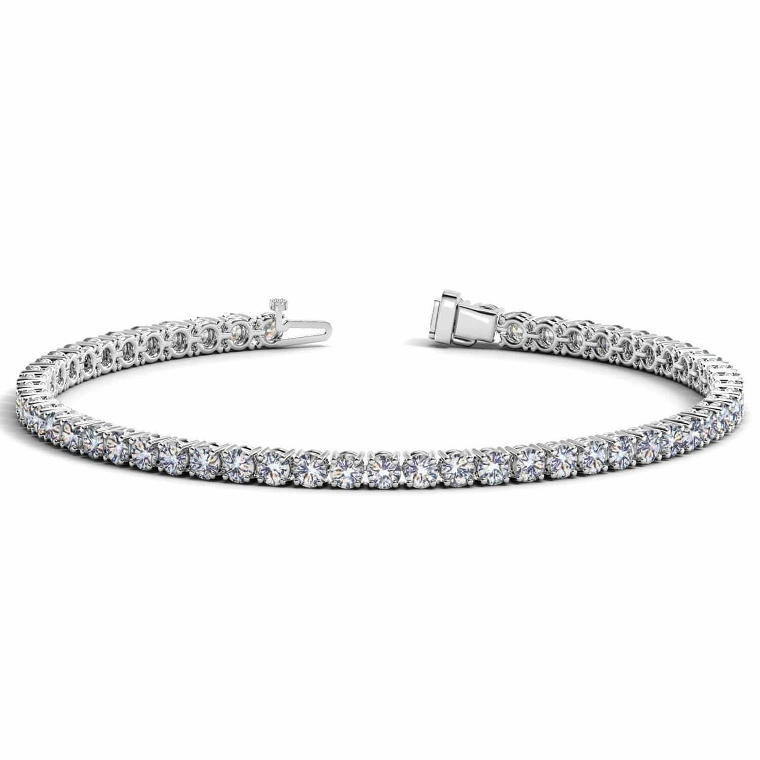 Lab Grown Round Diamond Tennis Bracelet in 14k White Gold (7 cctw F/G  VS2/SI1) - Forever in Harmony