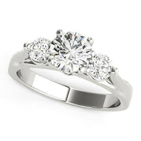 14k White Gold 3 Stone Prong Setting Diamond Engagement Ring (1 3/8 cttw) - Forever in Harmony