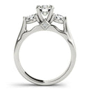 14k White Gold 3 Stone Prong Setting Diamond Engagement Ring (1 3/8 cttw) - Forever in Harmony