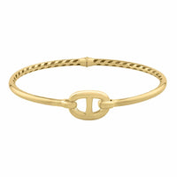 14K Yellow Gold Puff Mariner Link Bangle (12.00mm)