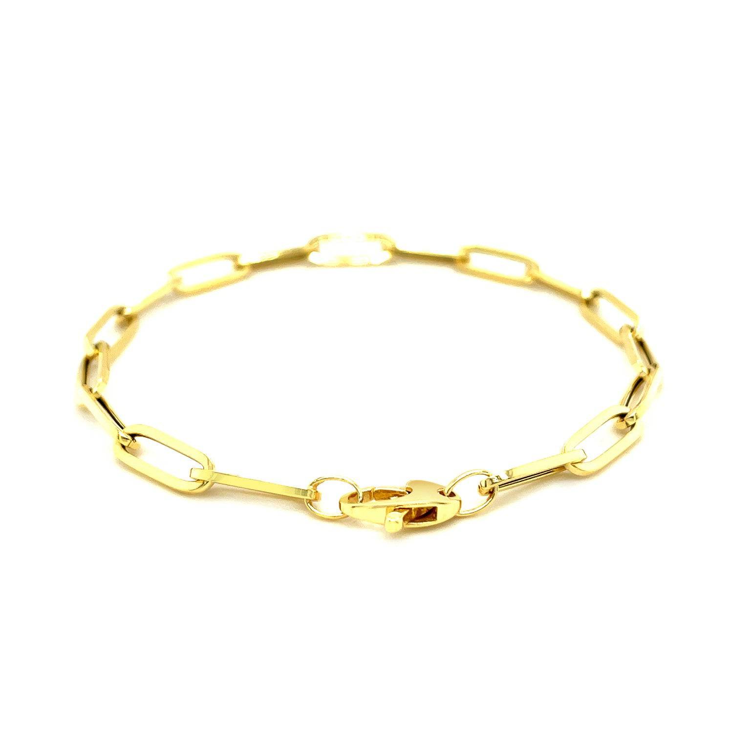 14K Yellow Gold Bold Paperclip Chain Bracelet (4.20 mm) |