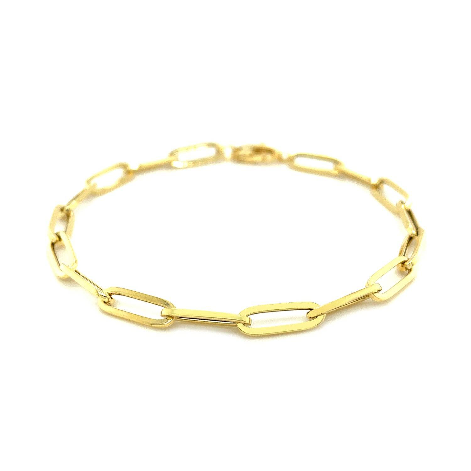 14K Yellow Gold Bold Paperclip Chain Bracelet (4.20 mm) | - Forever in Harmony