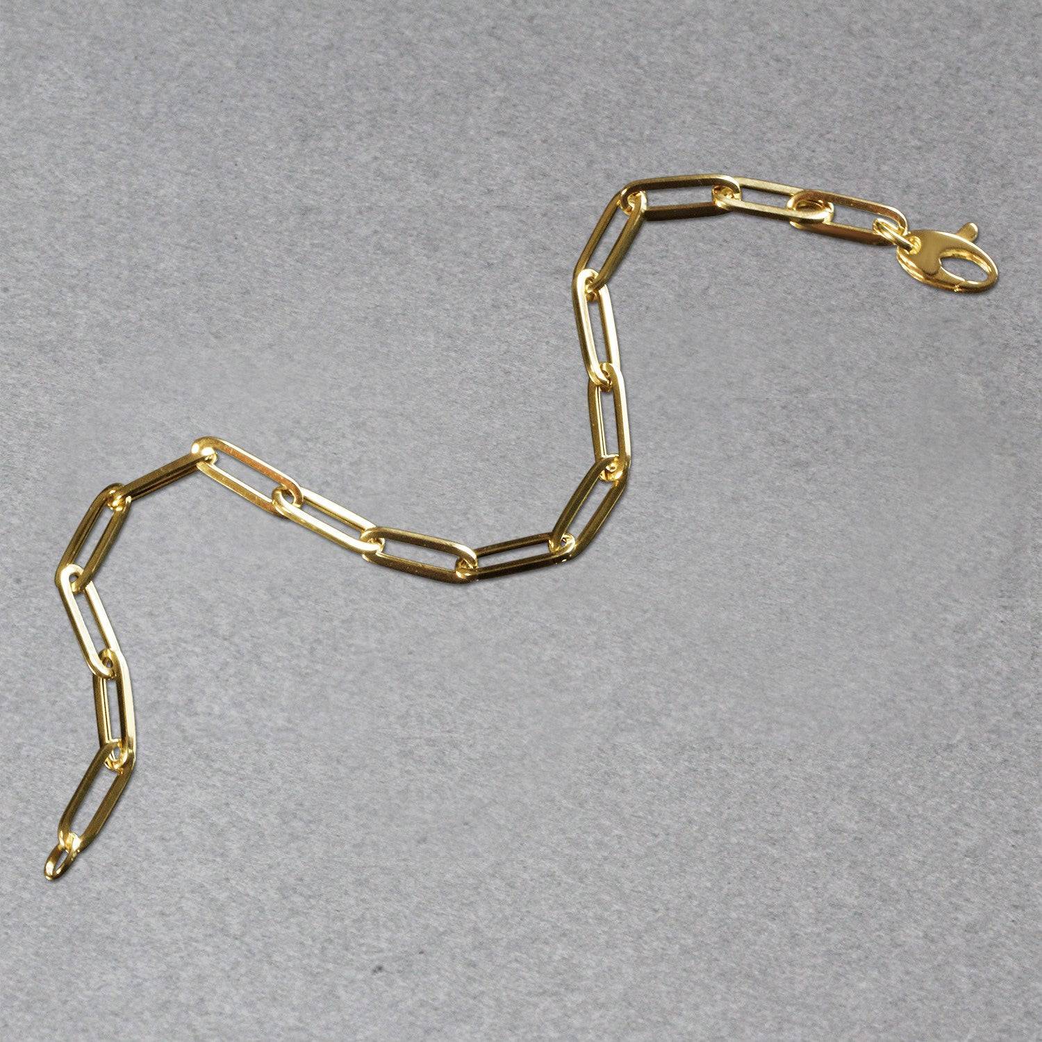 14K Yellow Gold Bold Paperclip Chain Bracelet (4.20 mm) | - Forever in Harmony