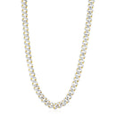 14k Yellow Gold White Pave High Polish Modern Lite Edge Chain (11.50 mm)