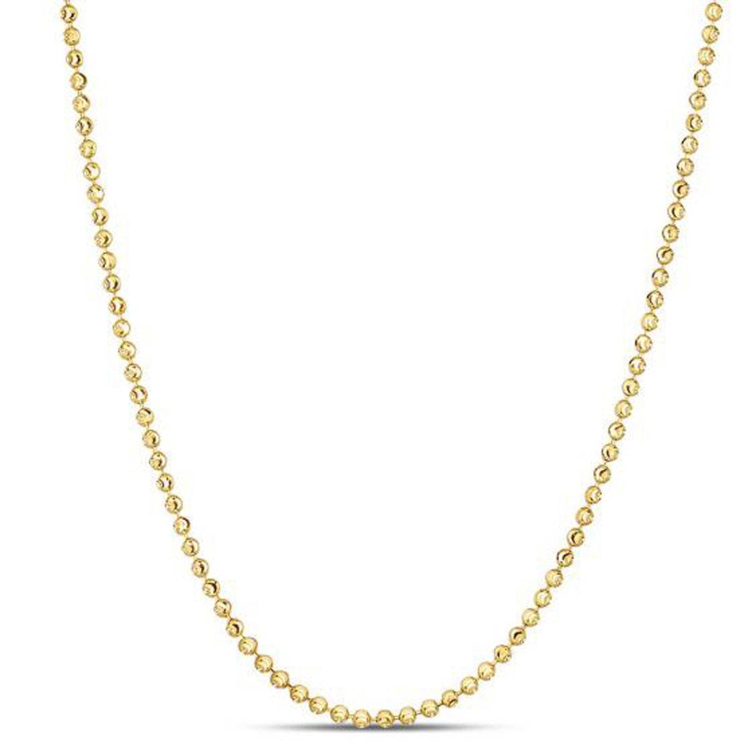 Moon Cut Bead Chain in 14k Yellow Gold (2.00 mm)