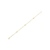 14k Yellow Gold Pearl Clover Bracelet