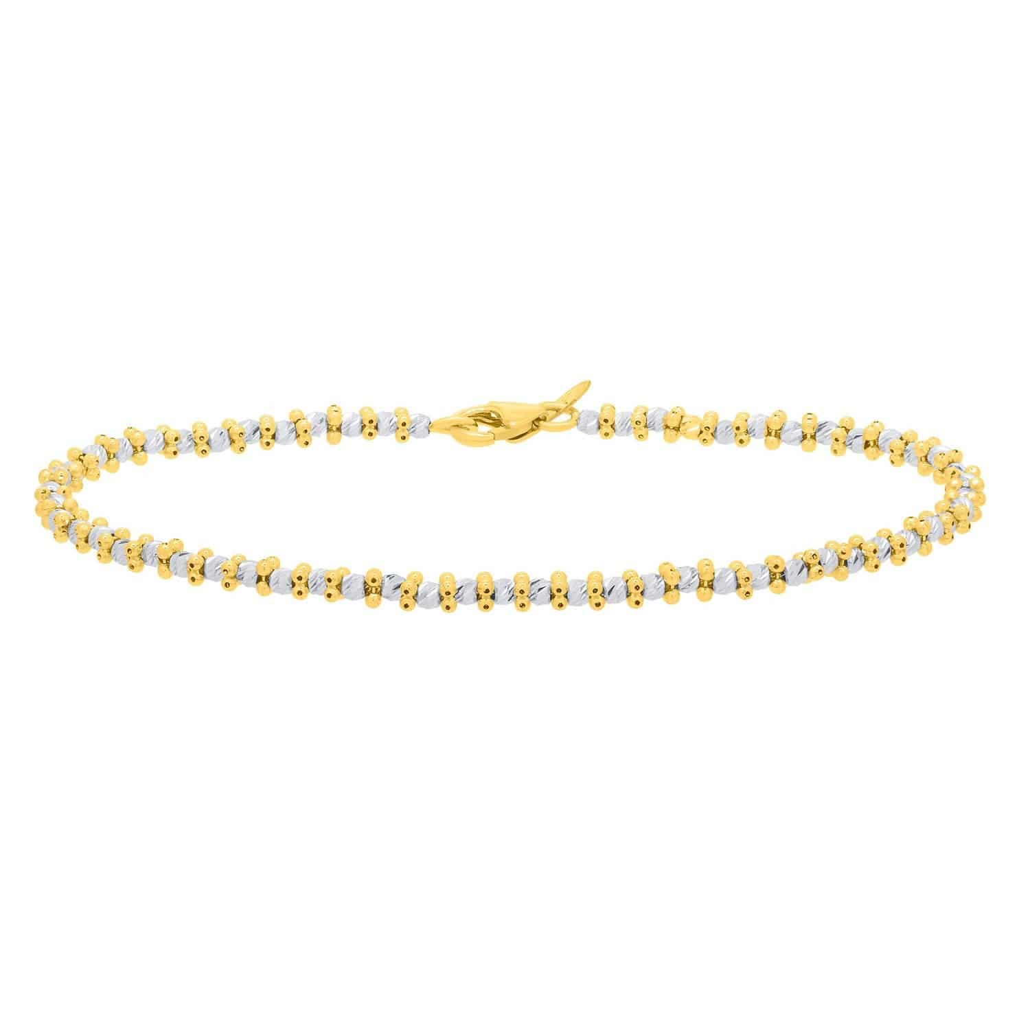 14K Two Tone Gold Pallina Bead Bracelet (2.60 mm)