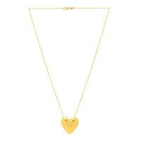 Large Puffed Heart Necklace in 14K Yellow Gold