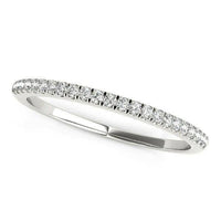 14k White Gold Scallop Style Setting Diamond Wedding Band (1/8 cttw) - Forever in Harmony