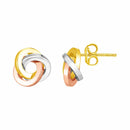 14k Tri Color Gold Love Knot Earrings(10mm) | - Forever in Harmony