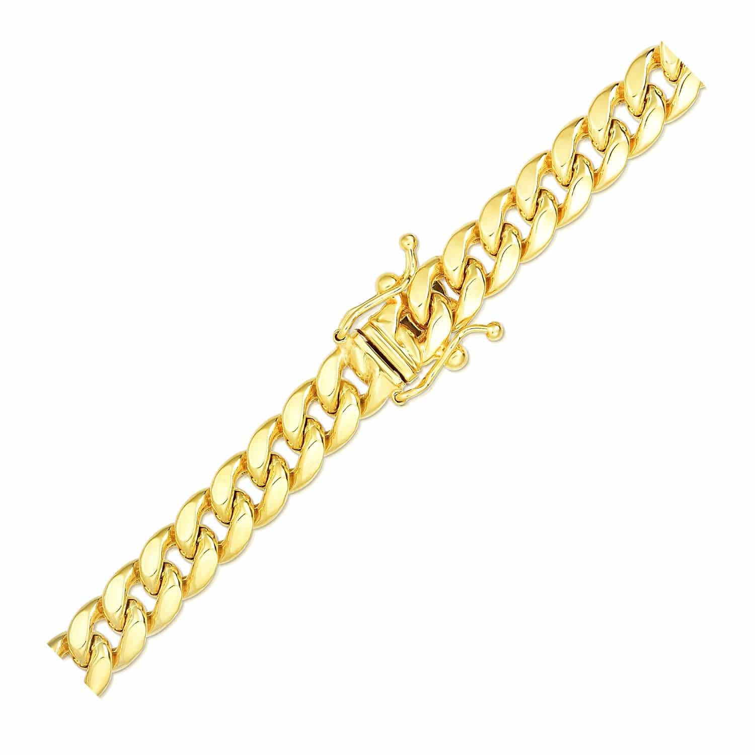 14k Yellow Gold Semi Solid Miami Cuban Bracelet (6.10 mm) |