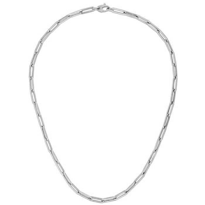 14k White Gold Bold Paperclip Chain (4.2 mm) |