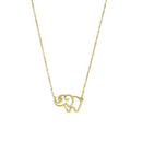 14k Yellow Gold Elephant Necklace | 17