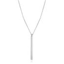 Sterling Silver 24 inch Necklace with Long Polished Bar Pendant