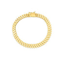 14k Yellow Gold Rib Link Bracelet (7.00 mm) | - Forever in Harmony