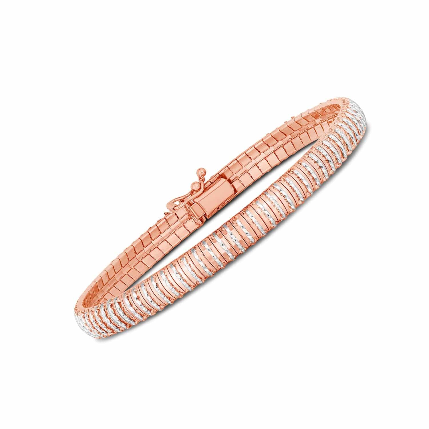 14k Rose Gold Diamante Flex Bracelet (5.80 mm) |