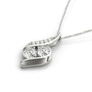 14k White Gold Two Stone Curved Style Diamond Pendant (3/4 cttw) - Forever in Harmony