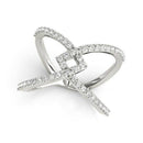 14k White Gold Fancy Entwined Design Diamond Ring (1/2 cttw) - Forever in Harmony