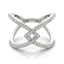 14k White Gold Fancy Entwined Design Diamond Ring (1/2 cttw) - Forever in Harmony