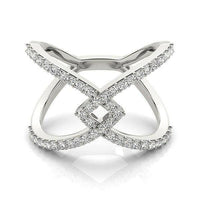 14k White Gold Fancy Entwined Design Diamond Ring (1/2 cttw) - Forever in Harmony