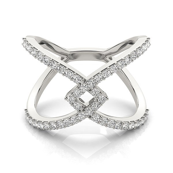 14k White Gold Fancy Entwined Design Diamond Ring (1/2 cttw)