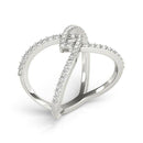 14k White Gold Fancy Entwined Design Diamond Ring (1/2 cttw) - Forever in Harmony