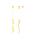 14K Yellow Gold Paperclip Chain and Fine Link Earrings