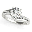 14k White Gold Bypass Style Round Diamond Ring (1 1/4 cttw) - Forever in Harmony