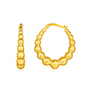 14k Yellow Gold Graduated Sphere Hoop Earrings(5x27mm)