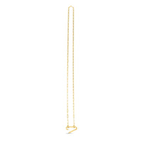 14k Yellow Gold Elongated Link Paperclip Necklace