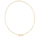 14k Yellow Gold Elongated Link Paperclip Necklace