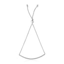 14k White Gold Smooth Curved Bar Lariat Design Bracelet (1.00 mm) | 9.25''