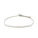 14k White Gold Smooth Curved Bar Lariat Design Bracelet (1.00 mm) | - Forever in Harmony