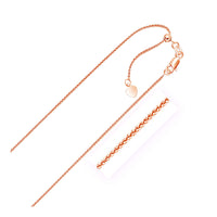 14k Rose Gold Adjustable Wheat Chain (1.00 mm) | - Forever in Harmony