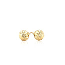 14k Yellow Gold Textured Flat Style Stud Earrings(6mm)