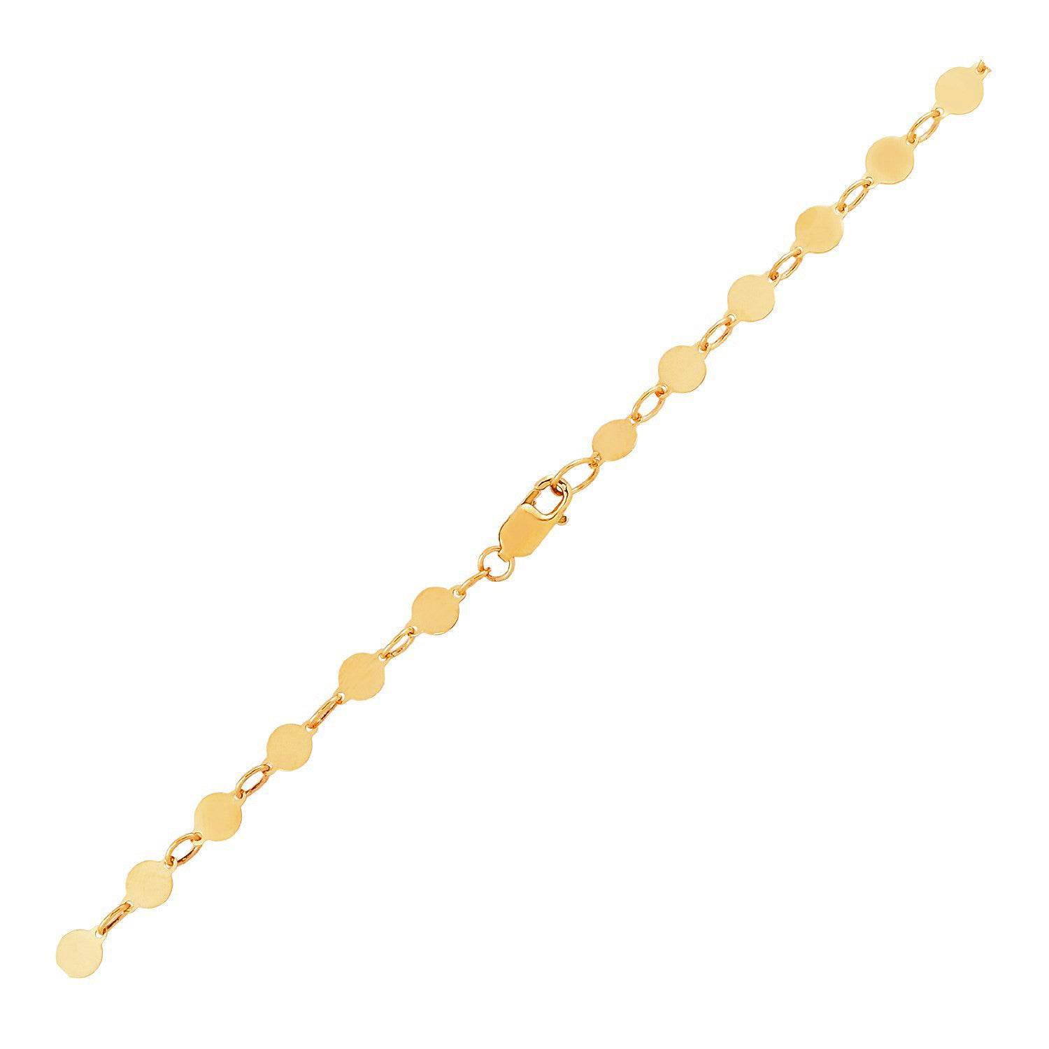 14k Yellow Gold Bracelet with Polished Circles (3.90 mm) |