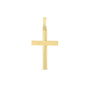 14k Yellow Gold High Polish Ribber Cross Pendant