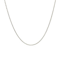 18k White Gold Round Cable Link Chain (0.97 mm)