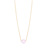 14k Rose Gold Pearl Solitaire Necklace