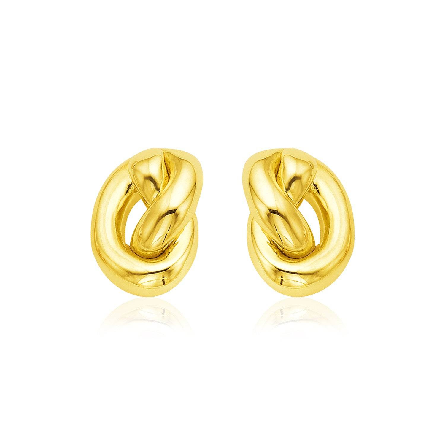 14k Yellow Gold Polished Knot Earrings