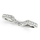 14k White Gold Pave Set Diamond Curved Wedding Band (1/4 cttw) - Forever in Harmony