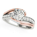 14k White And Rose Gold Bypass Shank Diamond Engagement Ring (1 1/8 cttw) - Forever in Harmony