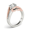 14k White And Rose Gold Bypass Shank Diamond Engagement Ring (1 1/8 cttw) - Forever in Harmony