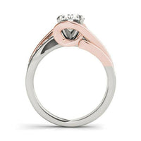 14k White And Rose Gold Bypass Shank Diamond Engagement Ring (1 1/8 cttw) - Forever in Harmony