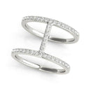 14k White Gold Dual Band Bridge Style Diamond Ring (3/8 cttw) - Forever in Harmony