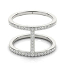 14k White Gold Dual Band Bridge Style Diamond Ring (3/8 cttw) - Forever in Harmony