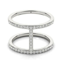 14k White Gold Dual Band Bridge Style Diamond Ring (3/8 cttw) - Forever in Harmony