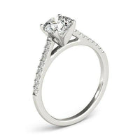 14k White Gold Pronged Round Diamond Engagement Ring (1 5/8 cttw) - Forever in Harmony