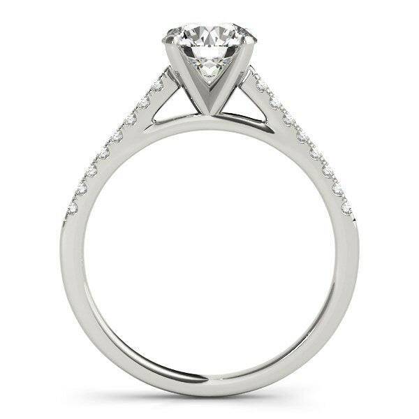 14k White Gold Pronged Round Diamond Engagement Ring (1 5/8 cttw) - Forever in Harmony